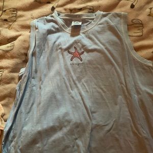 Life is good starfish sleeveless shirt